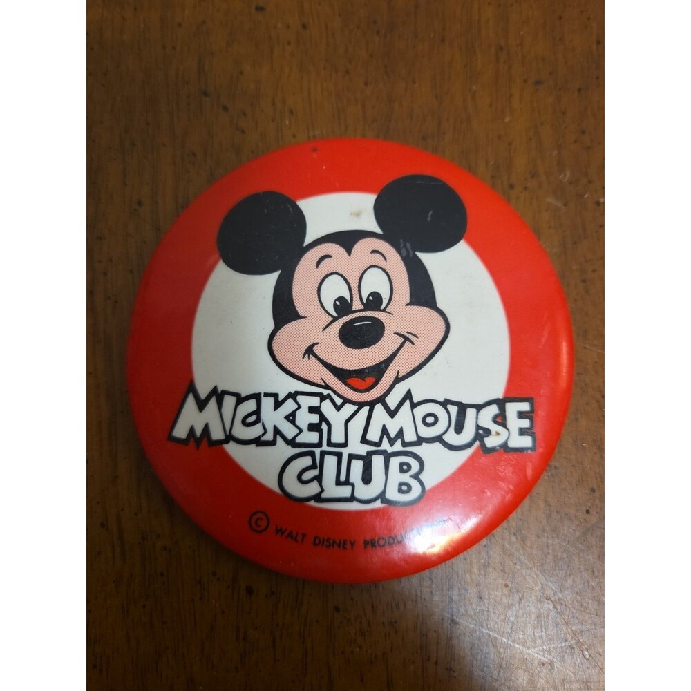 Disney Mickey Mouse Club Member Button - Pin Back 3.5” Vintage